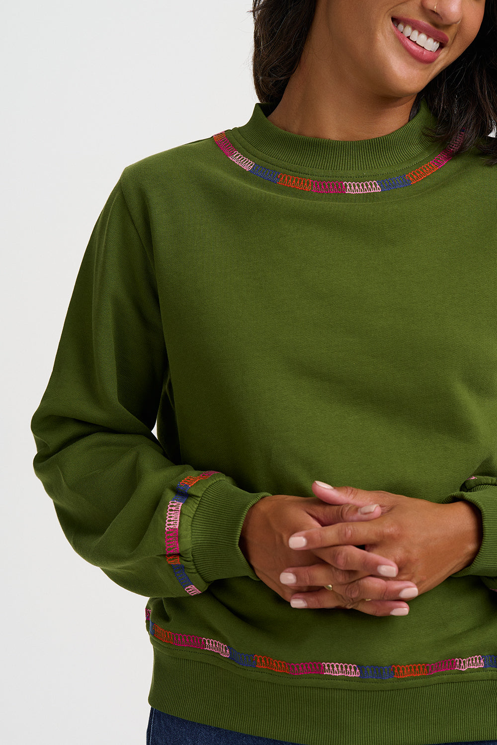 Sudadera SUGARHILL Roslyn Olive Stitch Embroidery — vista 3