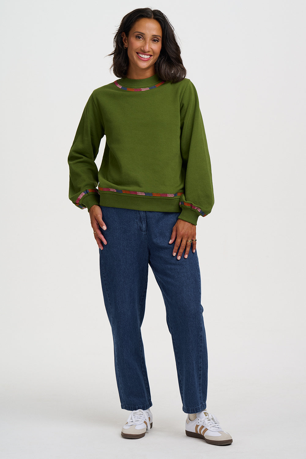Sudadera SUGARHILL Roslyn Olive Stitch Embroidery — vista 5