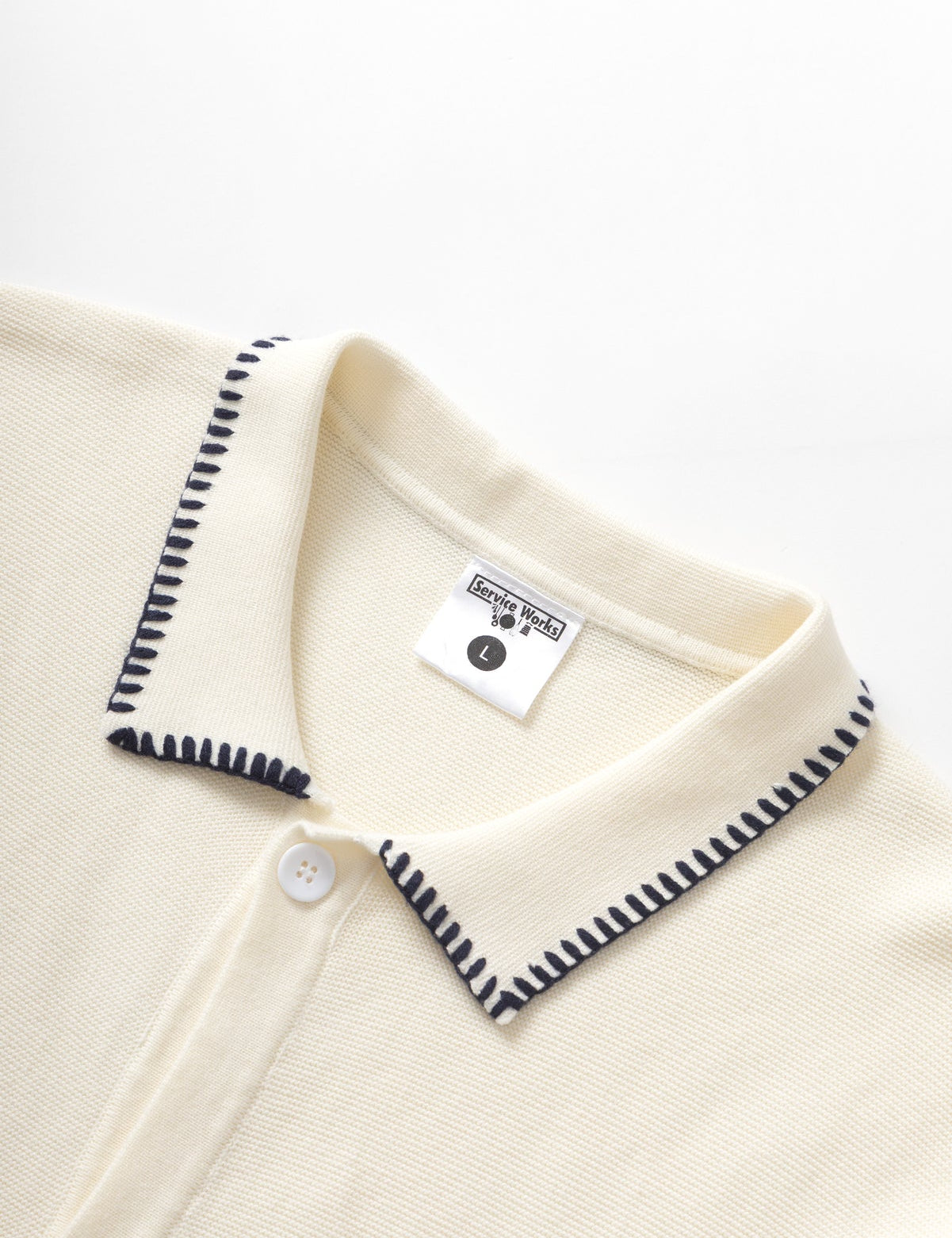 Camisa SERVICE WORKS Blanket Stitch Off White
