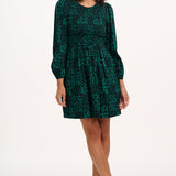 Vestido SUGARHILL Dee Dee Black/Green, Doodle Checkerboard