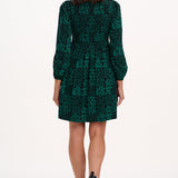 Vestido SUGARHILL Dee Dee Black/Green, Doodle Checkerboard