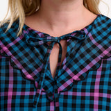 Blusa SUGARHILL Nessie Black/Teal, Twilight Gingham