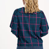 Blusa SUGARHILL Nessie Black/Teal, Twilight Gingham