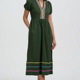 Vestido SUGARHILL Renee Midi Olive Ric Rac