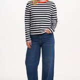 Camiseta SUGARHILL Vienna White/Black, Striped Ringer