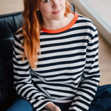 Camiseta SUGARHILL Vienna White/Black, Striped Ringer