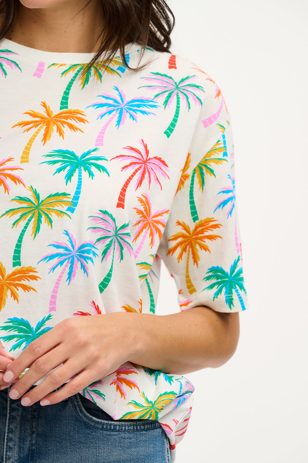 Camiseta Sugarhill Kinsley Relaxed Multi Rainbow Palms