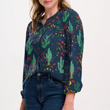 SUGARHILL Hannah Bluse Navy Night Desert