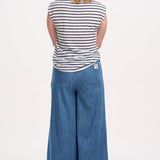 SUGARHILL Chrissy Off-White/Navy Fruity Orange T-shirt