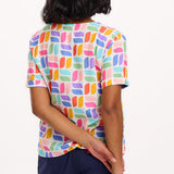 SUGARHILL Hatty Off-White Curved Geometric Shirt