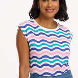 SUGARHILL Chrissy Multi Soft Beach Waves T-shirt