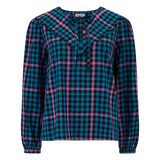 Blusa SUGARHILL Nessie Black/Teal, Twilight Gingham