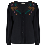 Blusa SUGARHILL Dawn Black, Tiger Embroidery