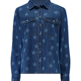 Camisa SUGARHILL Alexia Mid Blue Denim, Bleached Stars