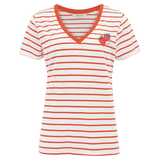 Camiseta SUGARHILL Khloe Red/Off White Stripe, Strawberry