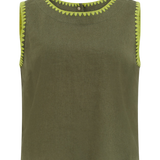 Top SUGARHILL Senna Olive, Decorative Stitch