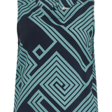 Top SUGARHILL Marissa Black/Green, Geometric Lines