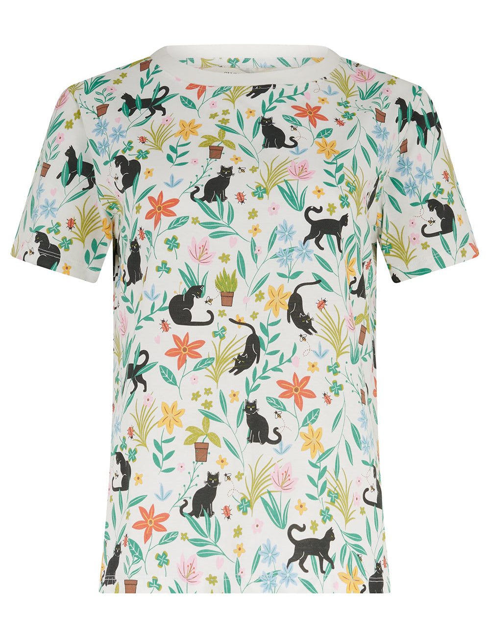 Camiseta SUGARHILL Maggie Off White Cats — vista frontal del producto