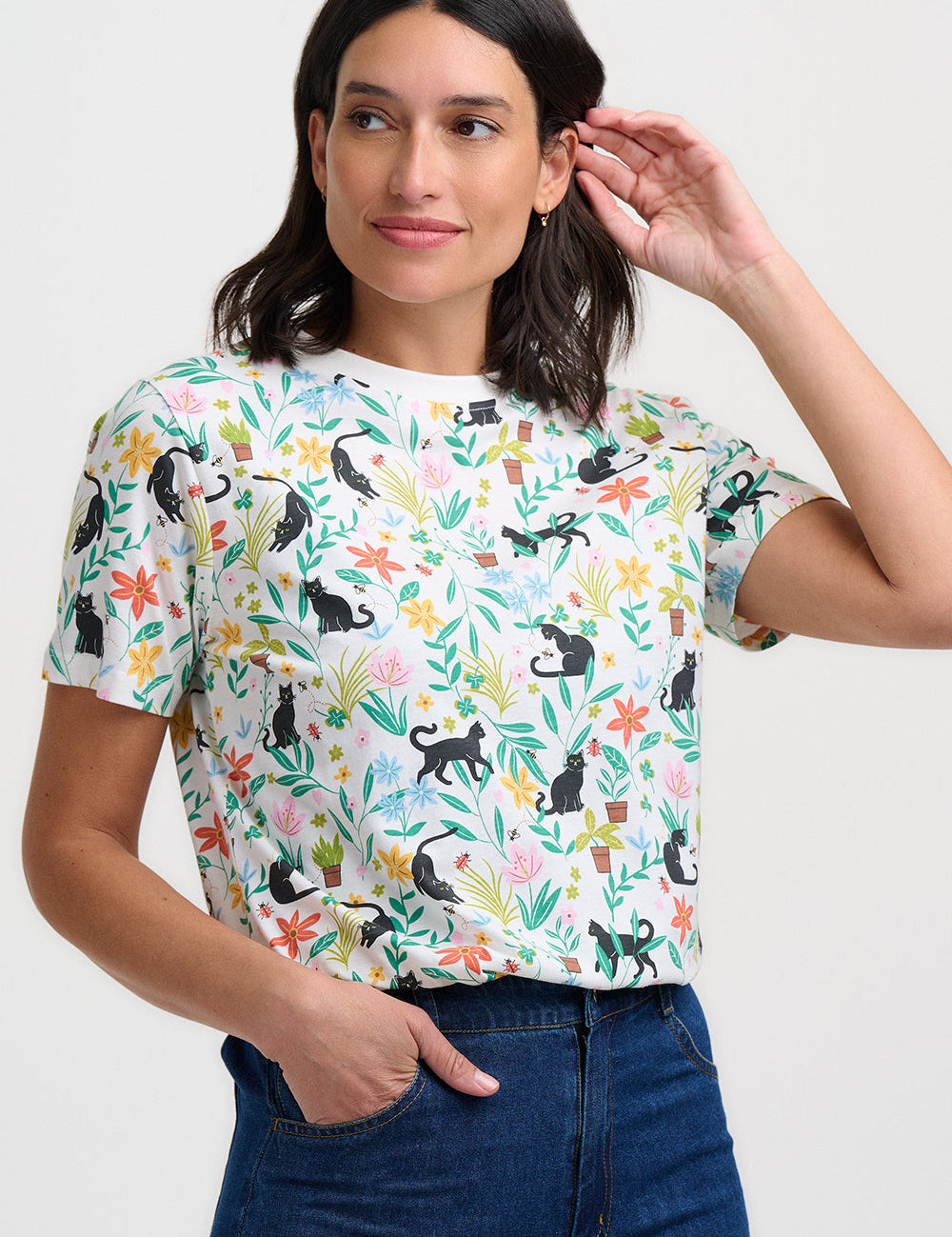 Camiseta SUGARHILL Maggie Off White Cats — vista 2