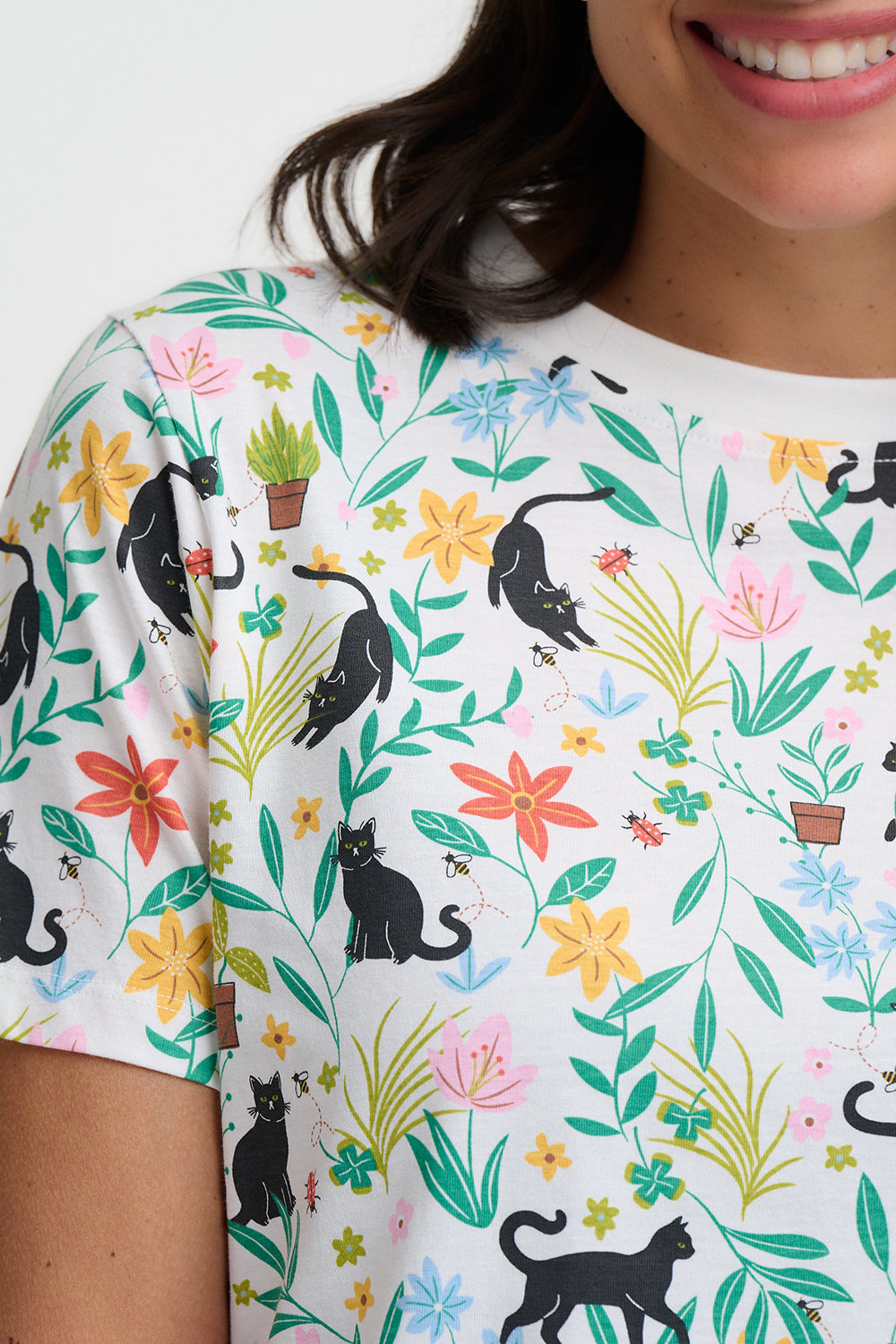 Camiseta SUGARHILL Maggie Off White Cats — vista 3