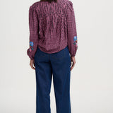 Blusa SUGARHILL Leah Rose Gingham Floral Embroidery — vista 5