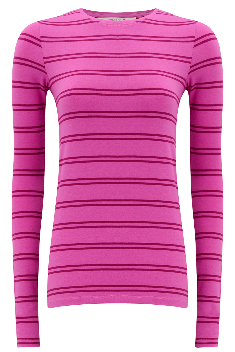Camiseta SUGARHILL Trista Pink Mauve Stripe — vista frontal del producto