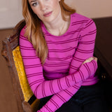 Camiseta SUGARHILL Trista Pink Mauve Stripe — vista 2