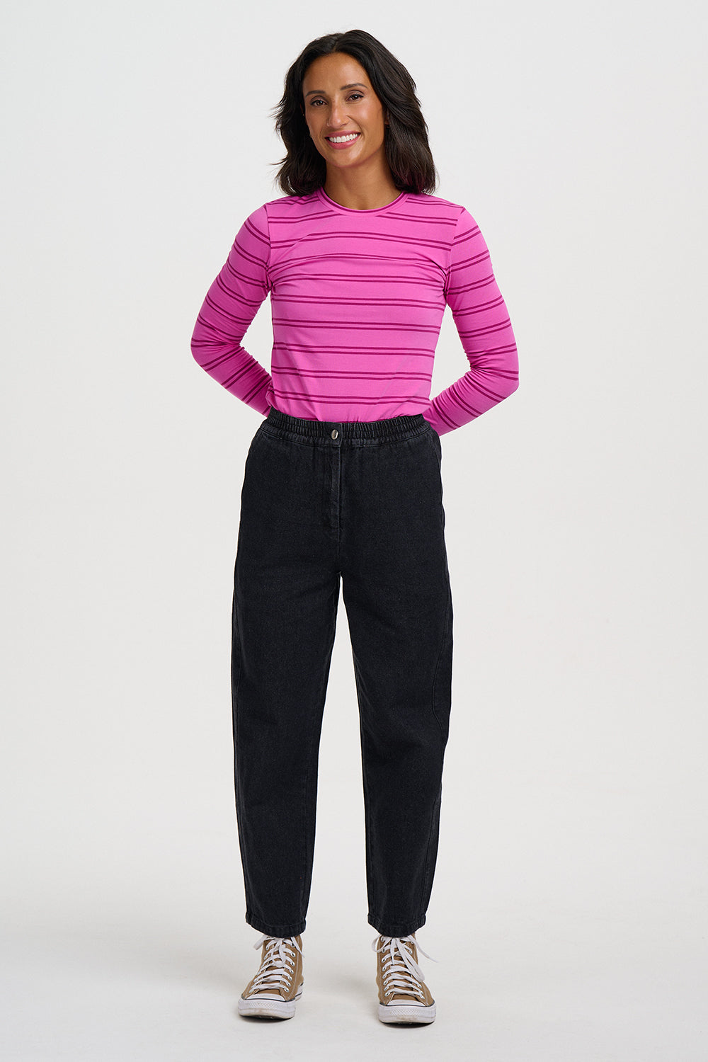 Camiseta SUGARHILL Trista Pink Mauve Stripe — vista 5