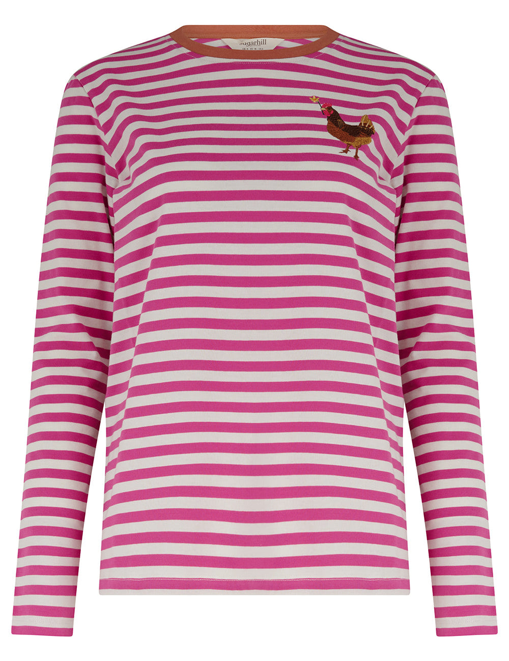Camiseta SUGARHILL Brunswick Magenta Chicken Embroidery — vista frontal del producto