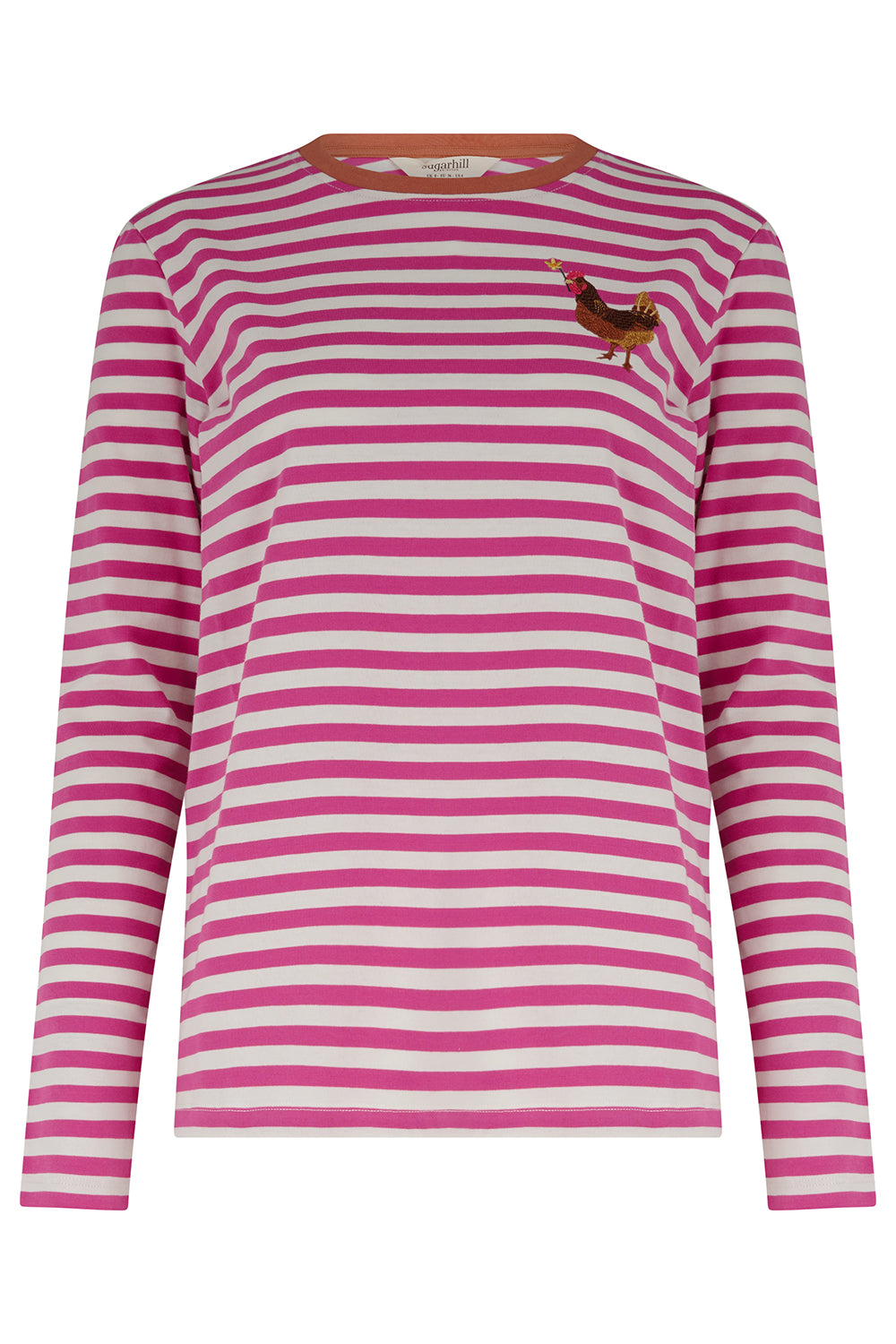 Camiseta SUGARHILL Brunswick Magenta Chicken Embroidery — vista frontal del producto