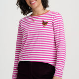 Camiseta SUGARHILL Brunswick Magenta Chicken Embroidery — vista 2