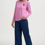 Camiseta SUGARHILL Brunswick Magenta Chicken Embroidery — vista 5