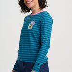 Camiseta SUGARHILL Brunswick Blue Green Lucky Cat Embroidery — vista 3