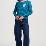 Camiseta SUGARHILL Brunswick Blue Green Lucky Cat Embroidery — vista 5