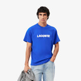 LACOSTE – T-Shirt mit klassischer Passform und blauem Logo 