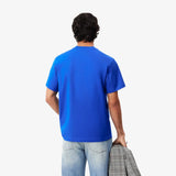 LACOSTE – T-Shirt mit klassischer Passform und blauem Logo 