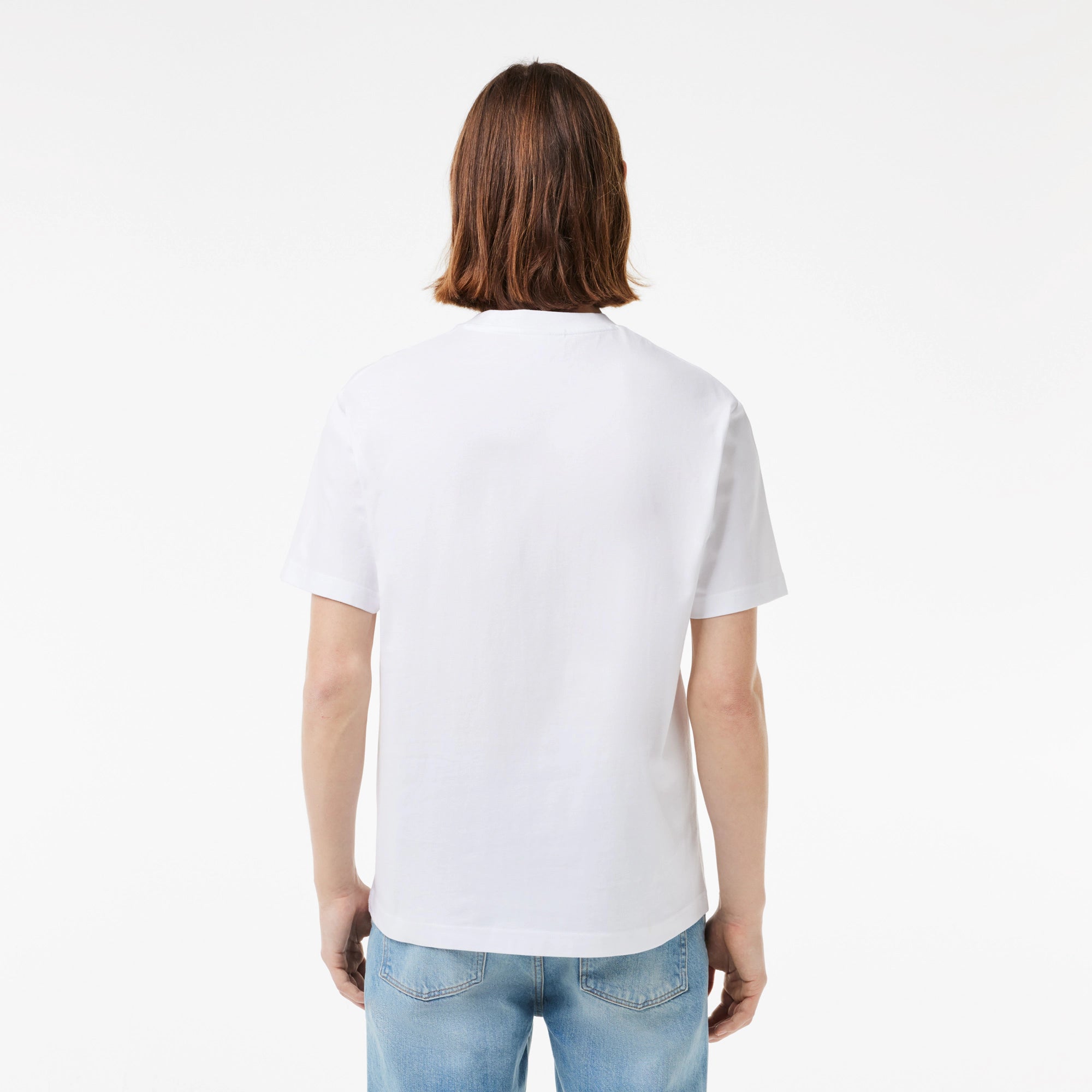 Lacoste Classic Fit T-Shirt aus weißem Baumwolljersey 