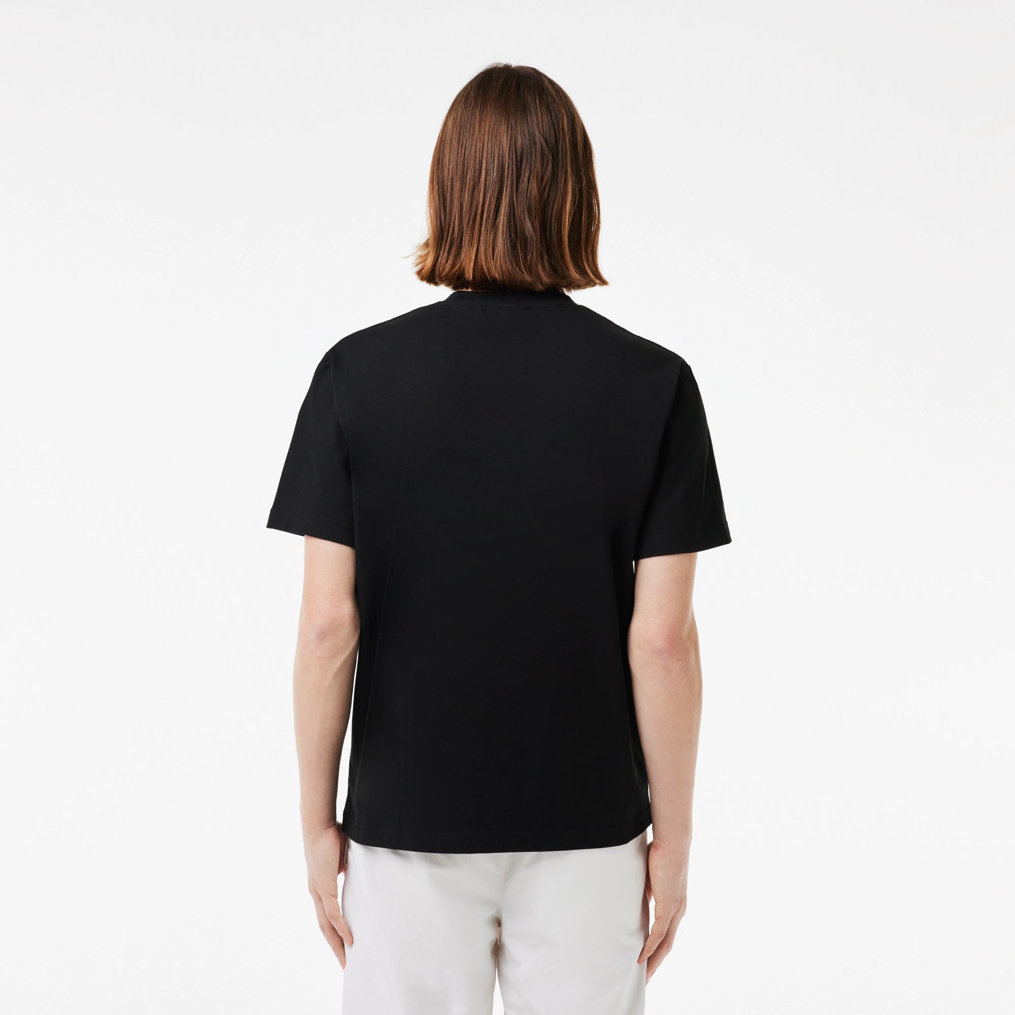 Lacoste Classic Fit T-Shirt aus schwarzem Baumwolljersey 