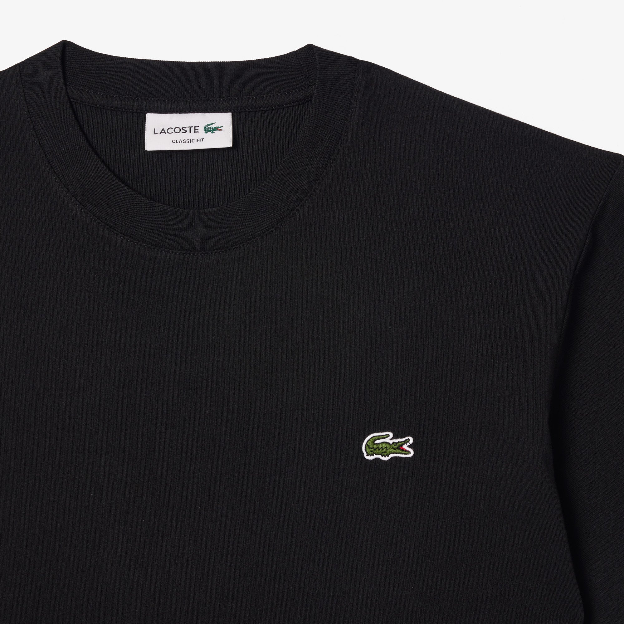 Lacoste Classic Fit T-Shirt aus schwarzem Baumwolljersey 