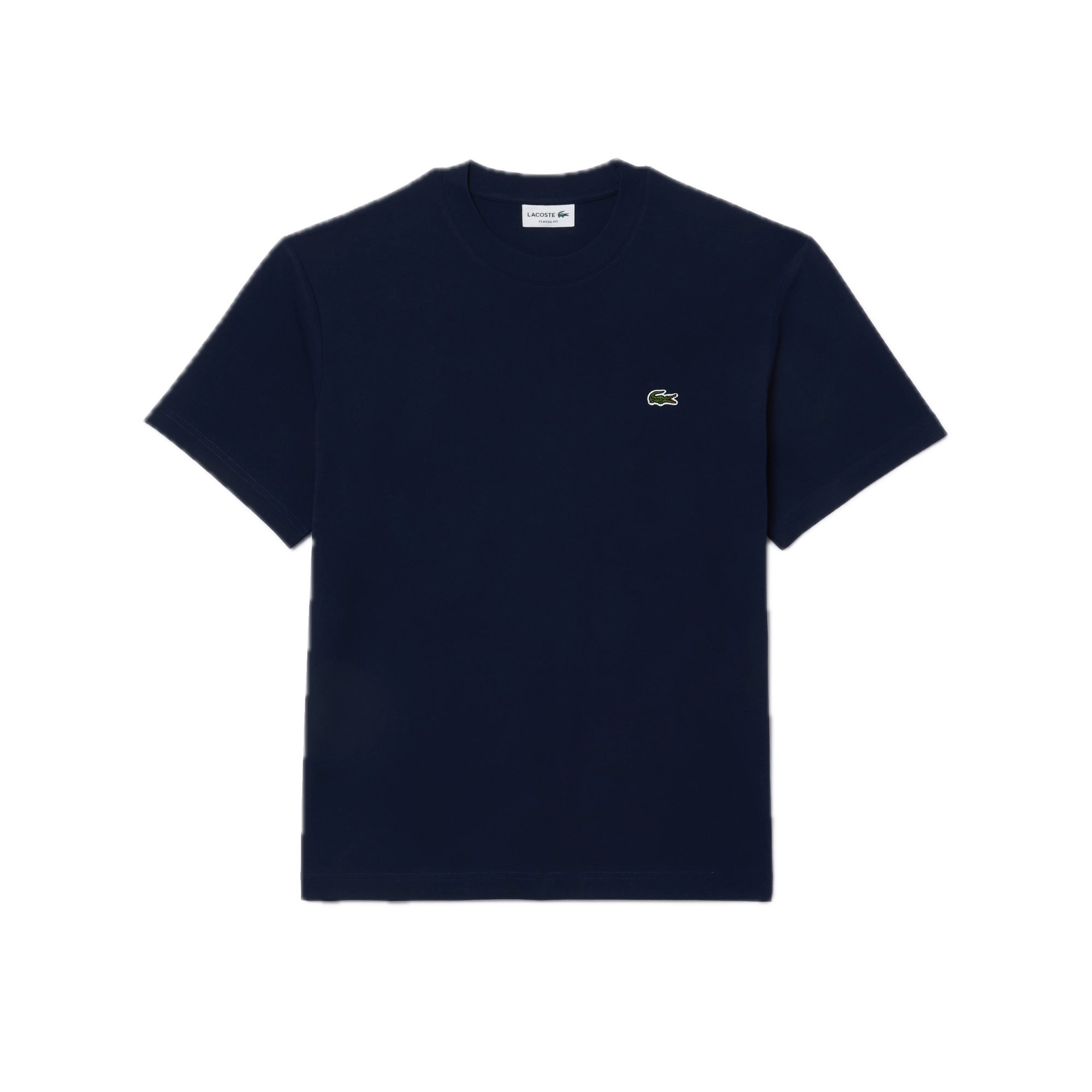 Camiseta Lacoste de Corte Clásico de Punto de Algodón Azul Marina