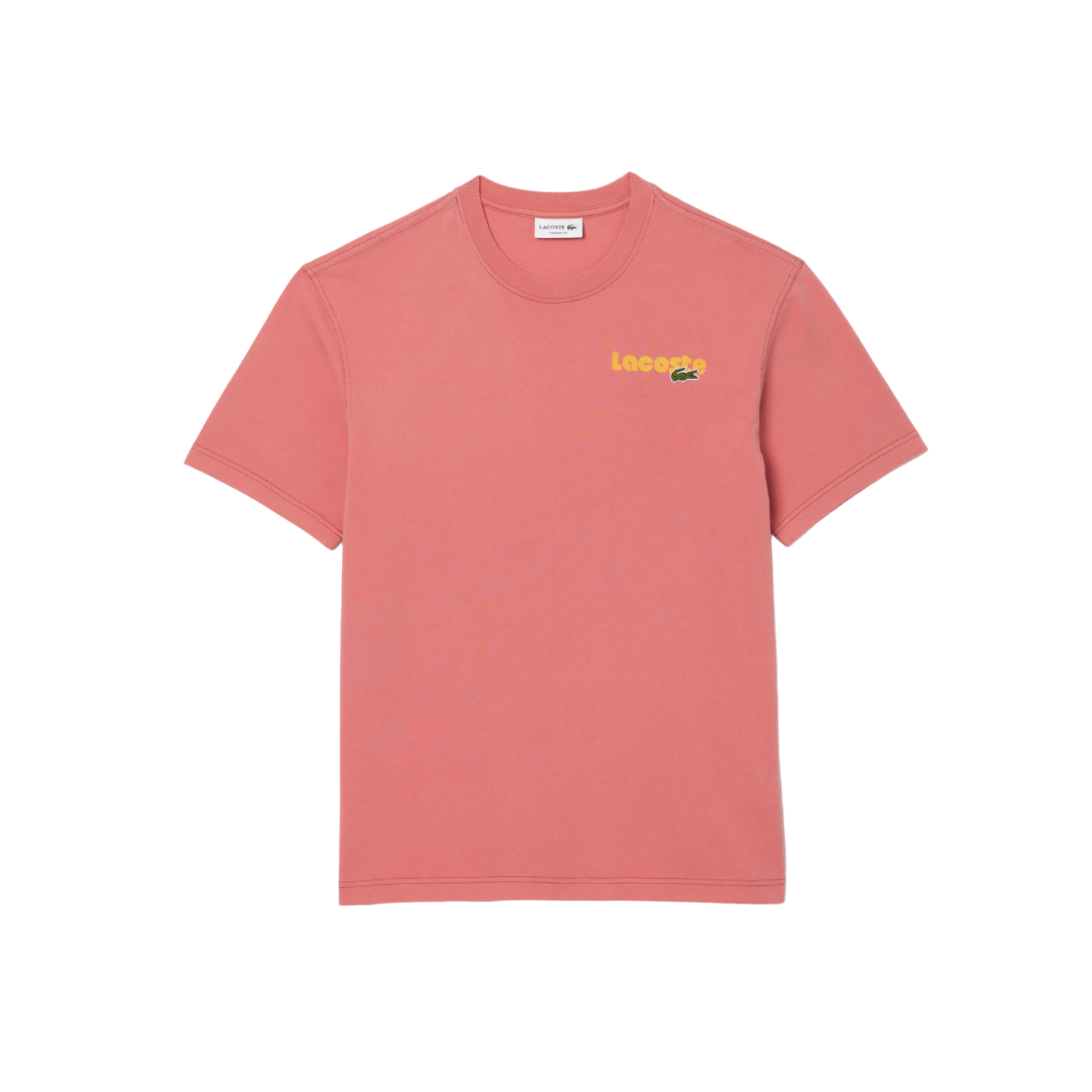 Camiseta LACOSTE Efecto Lavado Degradé Rosa