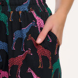 SUGARHILL Donna Jogger Pants Black, Giraffe Spots