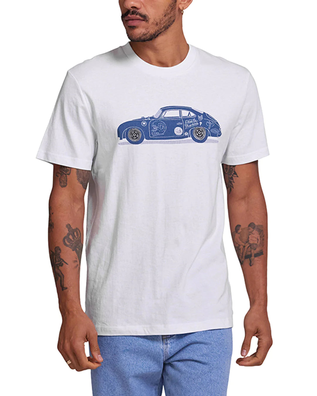 Camiseta Deus Ex Machina Classic 356 Porsche Tee White
