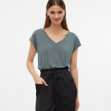 Camiseta VERO MODA Filli Balsam green Dark Green