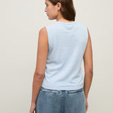 Top YERSE Flax Cuello Panadero Sky Blue