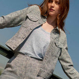 Chaqueta LA PETITE ÉTOILE Vana Vichy Azul