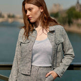 Chaqueta LA PETITE ÉTOILE Vana Vichy Azul