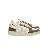 VEJA V-82 Leder-Sneaker in Weiß und Natur-Khaki