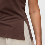 Camiseta VERO MODA Kira Boat Neck Chocolate Martini