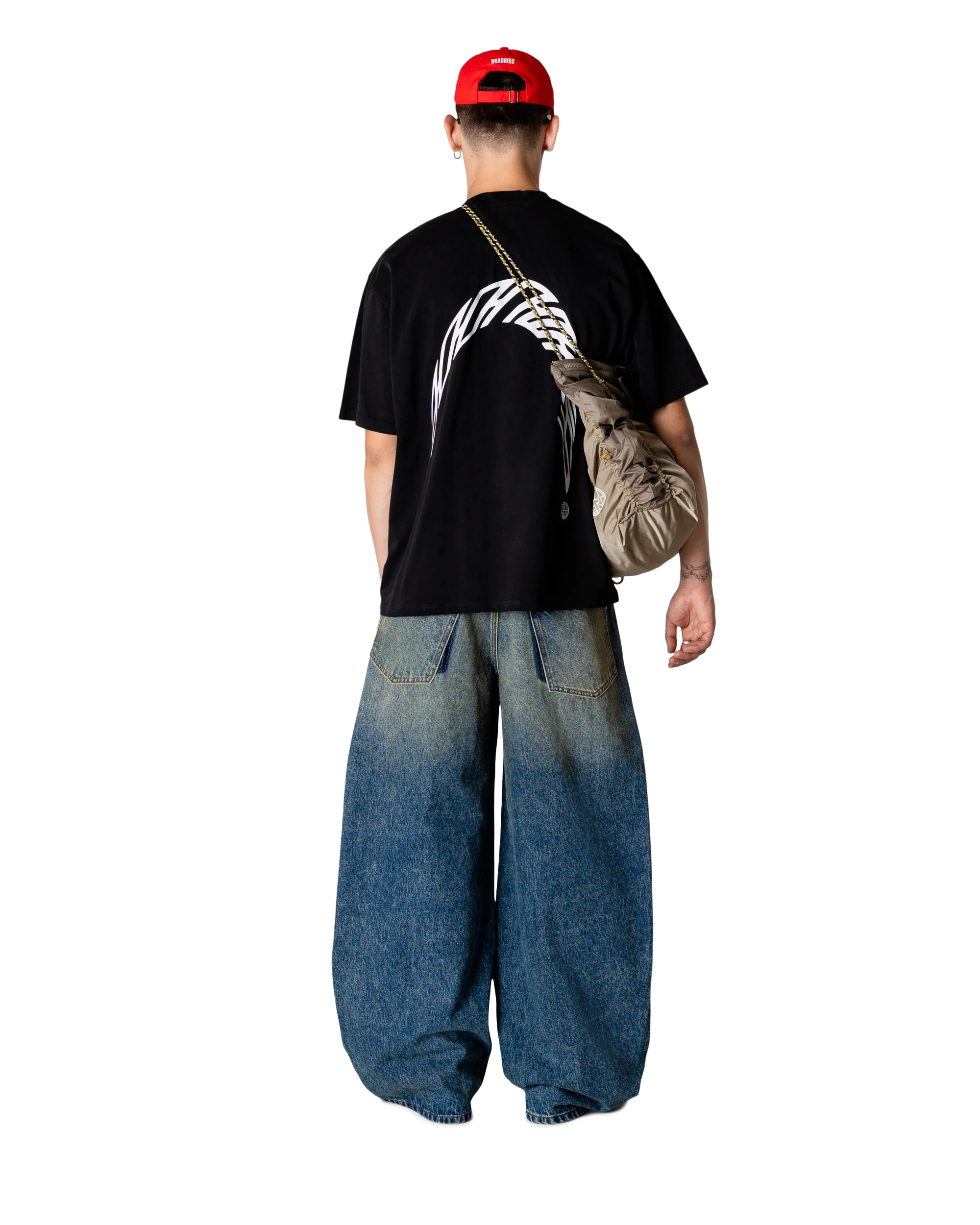 Camiseta WOODBIRD WBBaine Warp Acid Washed Black